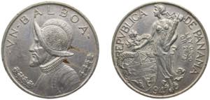 Panama Republic 1947 1 Balboa Silver (.900) ... 