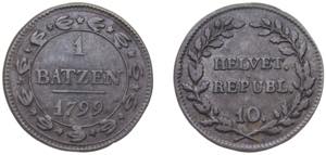Switzerland Helvetic Republic 1799 1 Batzen ... 