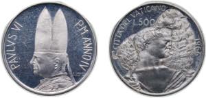 Vatican City City State 1966 500 Lire - Paul ... 