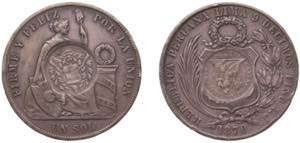 Guatemala Republic 1894 1 Peso ... 