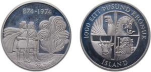 Iceland Republic 1974 1000 Krónur (1st ... 