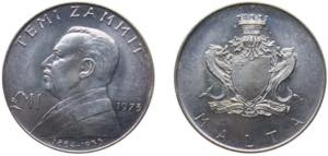 Malta Republic 1973 1 Lira (Sir Temi Zammit) ... 
