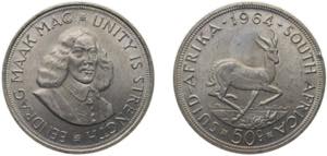 South Africa Republic 1964 50 Cents (1st ... 