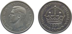 Australia Commonwealth 1938 1 Crown - George ... 
