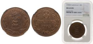Guernsey British dependency 1945 H 8 Doubles ... 