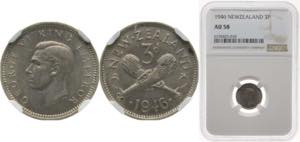 New Zealand State 1946 3 Pence - George VI ... 