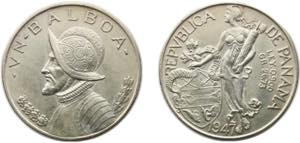 Panama Republic 1947 1 Balboa Silver (.900) ... 
