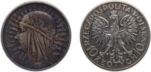 Poland First Republic 1932 b.z 10 Złotych ... 