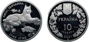 Ukraine Republic 2001 10 Hryven (Lynx) ... 