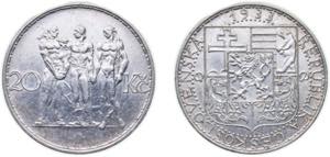 Czechoslovakia First Republic 1933 20 Korun ... 