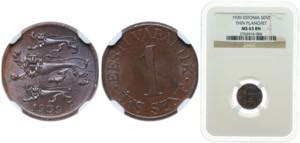 Estonia Republic 1939 1 Sent Bronze ... 
