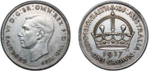 Australia Commonwealth 1937 1 Crown - George ... 