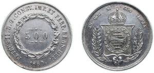 Brazil Empire 1860 500 Réis - Pedro II ... 