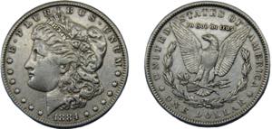 UNITED STATES 1884 1 DOLLAR SILVER Liberty ... 