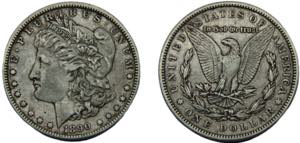 UNITED STATES 1890 1 DOLLAR SILVER Liberty ... 