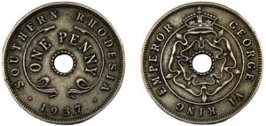 ZIMBABWE  George VI 1937  1 PENNY  Nickel  ... 