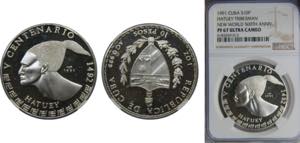 CUBA 1991 10 PESOS Silver NGC ULTRA CAMEO, ... 