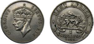 EAST AFRICA George VI 1952 1 SHILLING ALLOY ... 