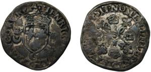 FRANCE Henry II 1549-1559 C 1 DOUZAIN BILLON ... 