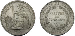 FRENCH INDOCHINA 1896 A 1 PIASTRE SILVER ... 