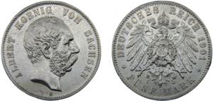 GERMAN EMPIRE Saxony-Albertinian Albert I ... 