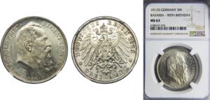 GERMANY Bavaria 1911 3 MARK Silver NGC ... 