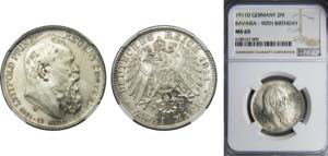 GERMANY Bavaria 1911 2 MARK Silver NGC ... 