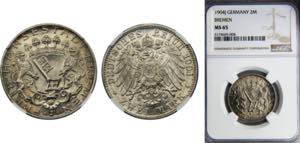 GERMANY Bremen 1904 2 MARK Silver NGC ... 