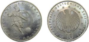 GERMANY 2011 10 EURO ALLOY Federal Republic, ... 