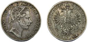 AUSTRIA Franz Joseph I 1859 A 1 FLORIN ... 