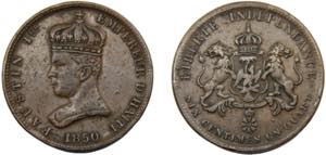 HAITI Faustin I 1850 6 ¼ CENTIMES COPPER ... 