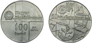 HUNGARY 1974 BP. 100 FORINT SILVER Peoples ... 