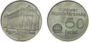 HUNGARY 1974 BP. 50 FORINT SILVER Peoples ... 