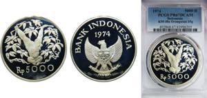 INDONESIA 1974 5000 RUPIAH Silver PCGS DCAM ... 