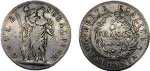 ITALIAN STATES Piedmont LAN 10 (1801) 5 ... 
