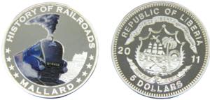 LIBERIA  2011  5 DOLLARS  Silver History of ... 
