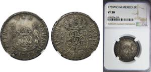 MEXICO Ferdinand VI 1759 2 REALES Silver NGC ... 