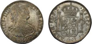 MEXICO Carlos IV 1803 Mo FT 8 REALES SILVER ... 