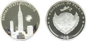PALAU 2013 5 DOLLARS Silver Empire State ... 