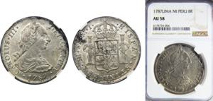 PERU Charles III 1787 8 REALES Silver NGC ... 