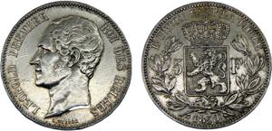 Belgium Kingdom Leopold I 5 Francs 1850 ... 