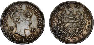 Cuba First Republic Souvenir Peso 1897 ... 