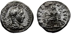 Roma Empire Elagabalus AR Denarius AD219 ... 