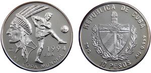 Cuba Second Republic 10 Pesos 1992 World Cup ... 