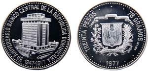 Dominican Fourth Republic 30 Pesos 1977 ... 