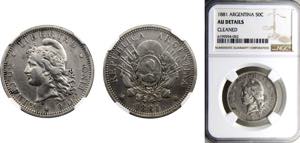 Argentina Federal republic 50 Centavos 1881 ... 