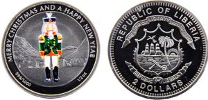 Liberia Republic 2 Dollars 2011 Merry ... 