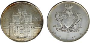 Malta Republic 4 Liri 1974 (Mintage 24000) ... 