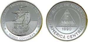 Nicaragua Republic 10000 Córdobas 1990 ... 