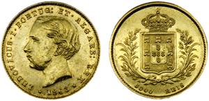 Portugal Kingdom Luiz I 5000 Réis 1863 ... 